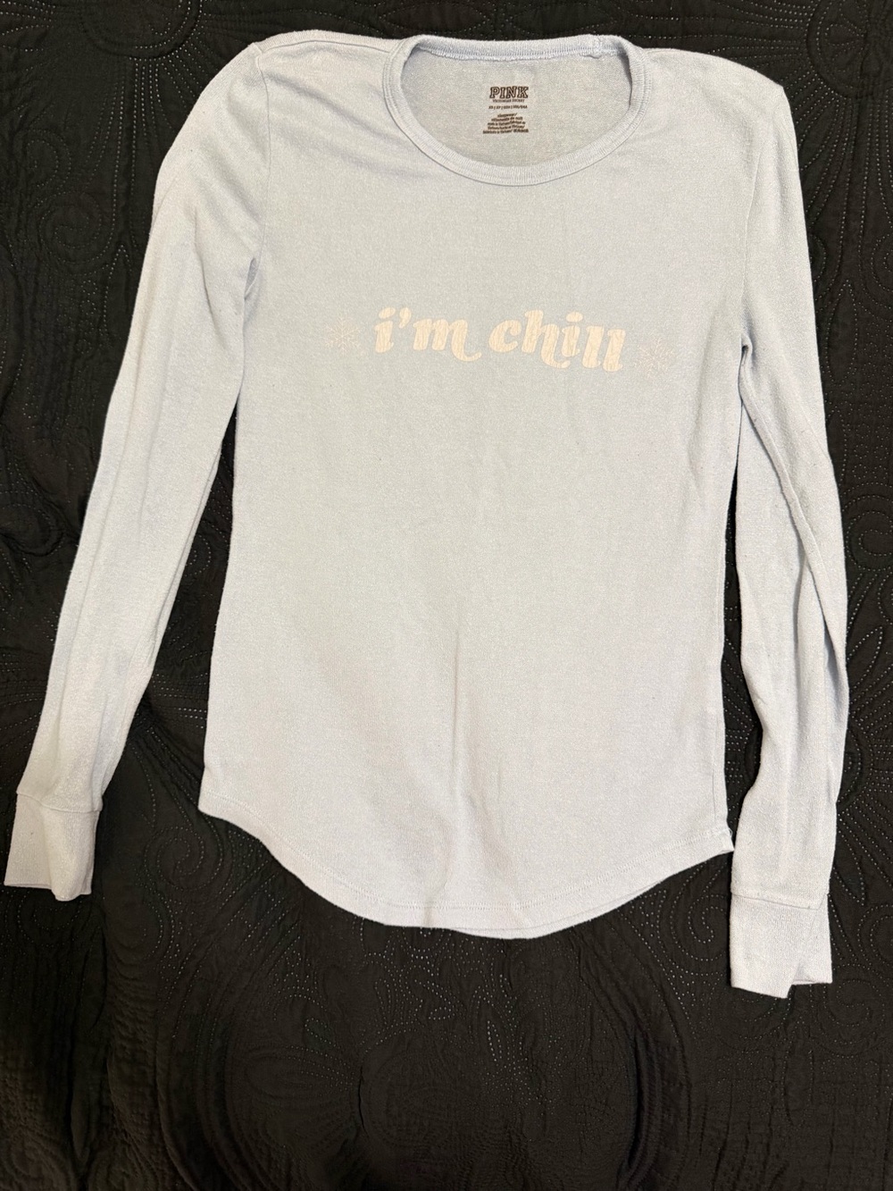 PINK Victoria's Secret Light Blue Crew Neck Tee